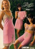60s-70s Nightgown two piece set pink