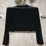 velour bolero cropped  jacket velvet black