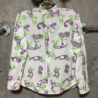 cyberpunk printed shirt jacket DMCMH white purple green