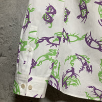 cyberpunk printed shirt jacket DMCMH white purple green
