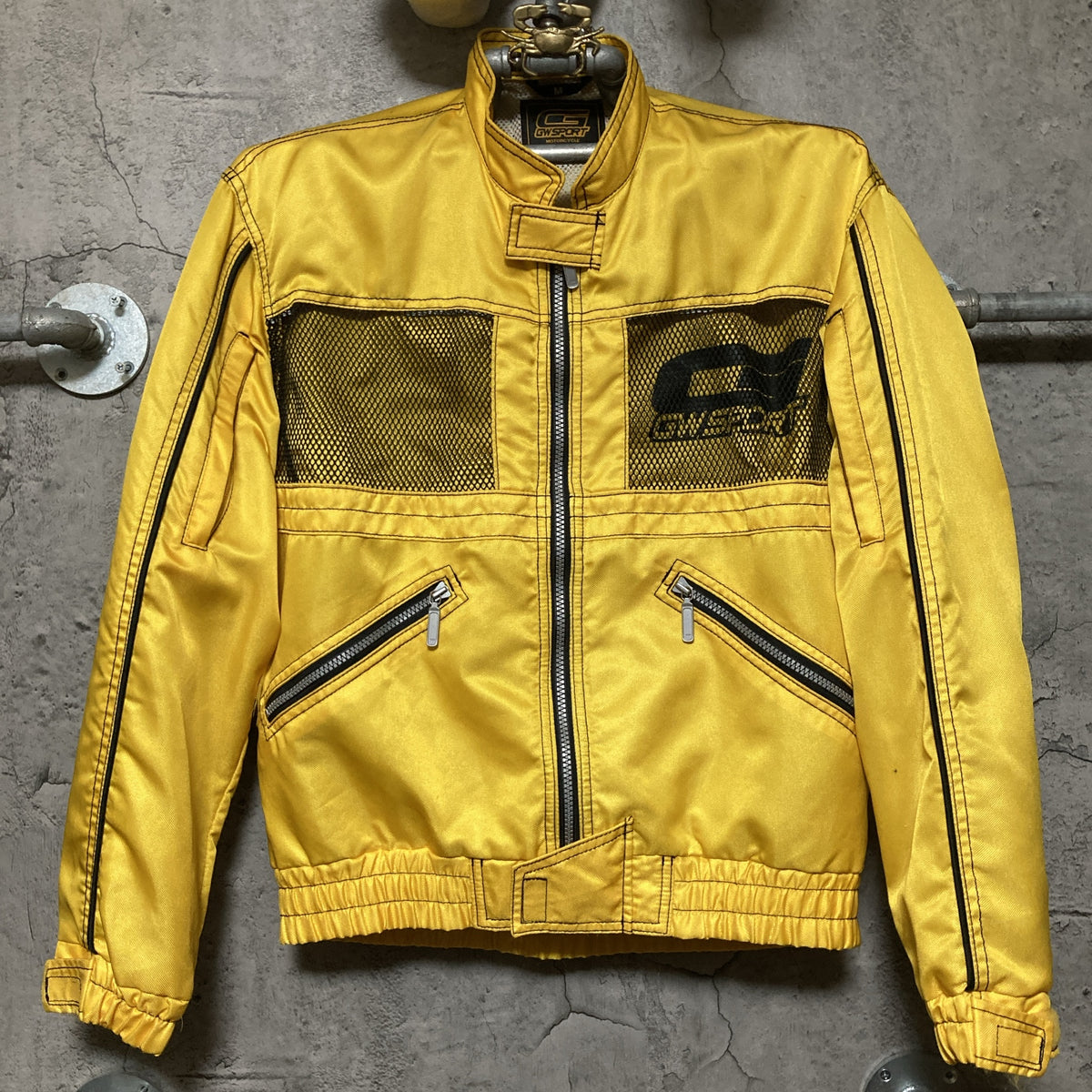 breathable mesh nylon jacket gwsport motorcycle goldwin yellow