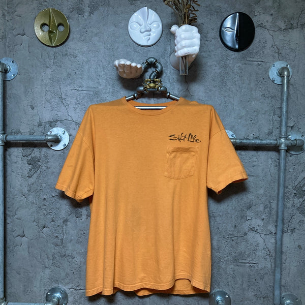 Hong Kong grouper printed T-shirt moray eel skull shark saltlife orange