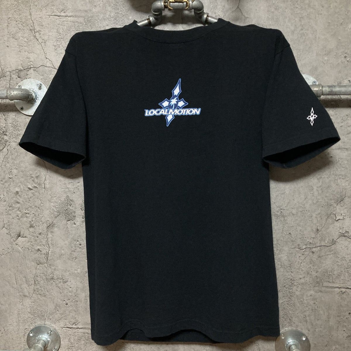 surfboard printed T shirt local motion hawaii black blue – 雑居ビル