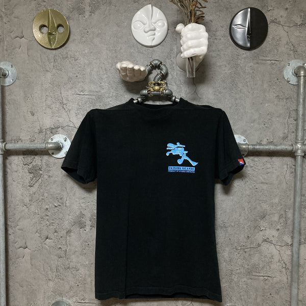 Okinawa islands Uminchu T shirt black blue glitter logo