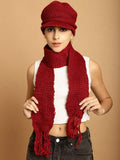 elf tail border knit scarf cap night cap long stocking red yellow