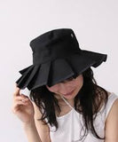 casselini  black pleated bucket hat