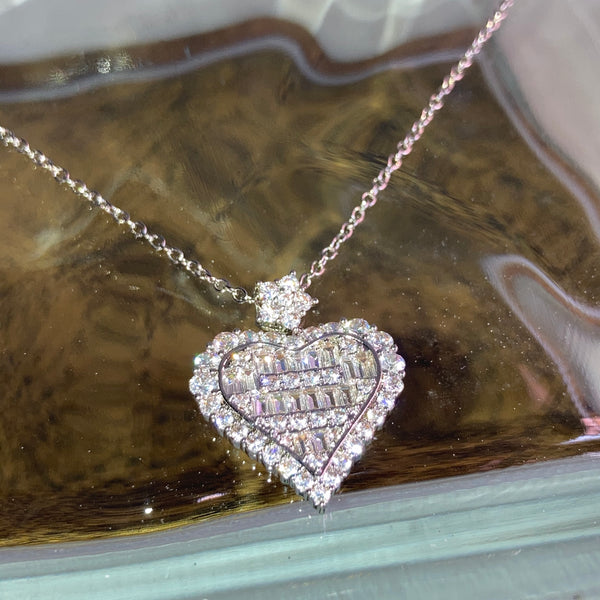 heart necklace bijou silver