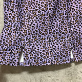 leopard slit skirt purple