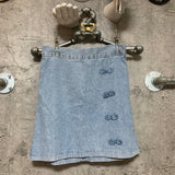 Chinese style denim two piece set blue