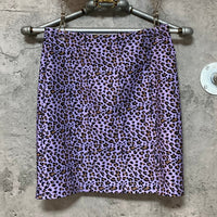 leopard slit skirt purple