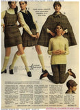plaid pattern skirt suit two piece set brown beige