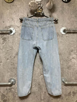 graffiti face denim pants jeans blue