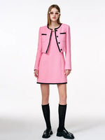 pink high-necked jacket