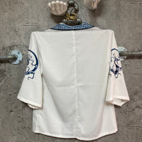 dragon robe white x blue