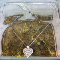 heart necklace bijou silver