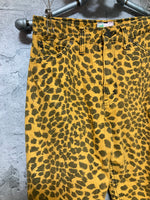 leopard pattern pants yellow