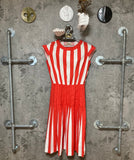 striped sleeveless dress red white