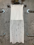 mesh see-through long skirt white