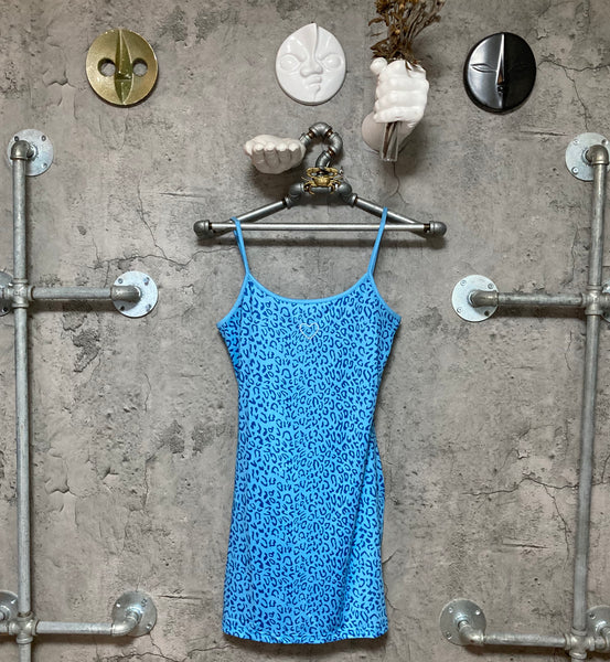 blue leopard dress