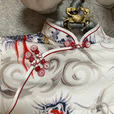 dragon china dress white red