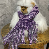 purple silver animal glitter scarf