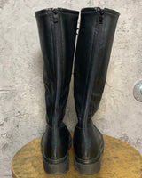 lace up black long boots