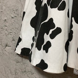 cow pattern flare skirt