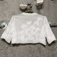 flower cropped blouse white