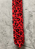 leopard patterned tie red black