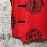 china sleeveless tops red black