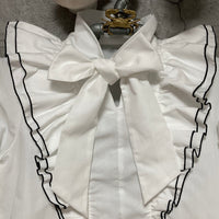 frilled bow tie blouse grl