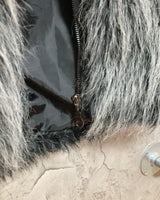 faux fur vest gray