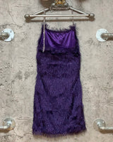 glitter bushy dress purple