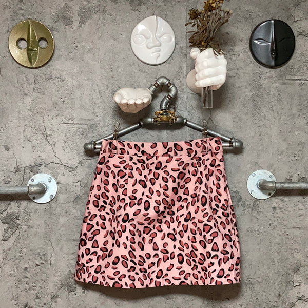 leopard pattern skirt pants pink