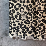 leopard ripped skirt