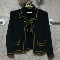 stitched knit bow tie cardigan andre luciano
