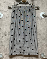 polka-dot tight skirt gray black