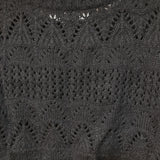 cropped knit cardigan black