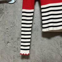 striped knit top Zara knit top white red black border