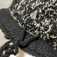 knit crochet hat black white