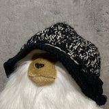 knit crochet hat black white