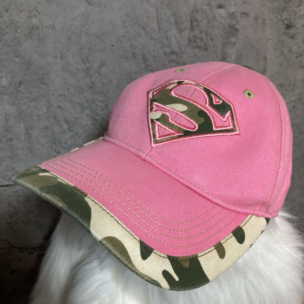Super girl camouflage patterned cap hat pink