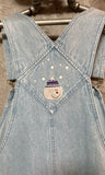 snowman embroidered denim overall