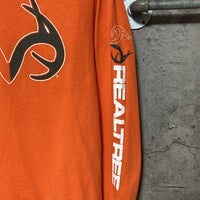 deer skull printed long sleeve T-shirt orange