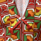 traditional Japanese kimono jacket Haori retro red orange