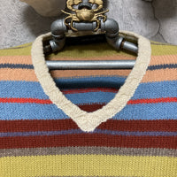 multi color striped knit cropped top Mario matteo long sleeve