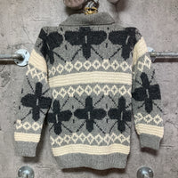 Cowichan sweater zip up cardigan gray knit