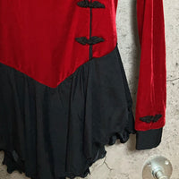 china style leotard red burgundy black