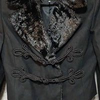 velour trim jacket velvet passementerie black