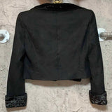 velour trim jacket velvet passementerie black
